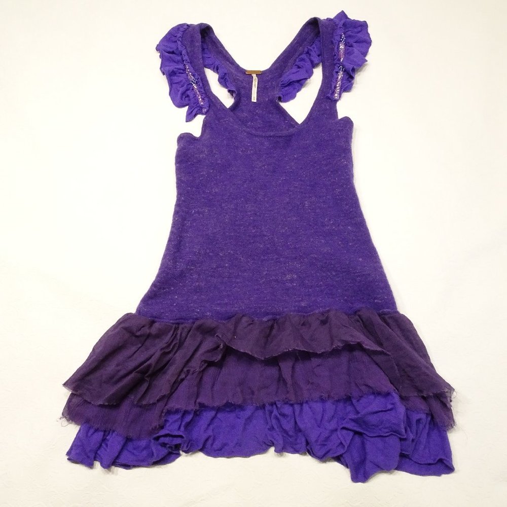 Free People Size XS Purple Wool/Linen Blend Tank